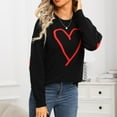 thumbnail image 5 of Trendy Sweaters for Women Love Hearts Pattern Crewneck Knit Pullover Long Sleeve Tops Valentines Day Outfit Gifts (L, Black), 5 of 8