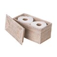 thumbnail image 4 of Kouboo La Jolla Rectangular Rattan Box White-Wash Toilet Roll Storage Basket (1030101), 4 of 5