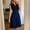 *Navy, variant on Women's Crisscross Pleated V-Neck Sleeveless A-Line Dress ,Solid Color Loose Fit Casual Midi Dress Navy,Women's Plus XL