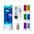 thumbnail image 3 of Grusce Jellyfish Lamp, 17 Color Fantasy Aquarium Night Light, Remote Control&USB Powered Artificial Fish Tank Lamp with Moving Fish, Decoration for Living Room and Office-white-, 3 of 13
