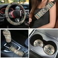 thumbnail image 3 of Yuyamidu Wolf Car Seat Cover Split Covers Western Aztec Car Carpet Mats Steering Wheel Cover Seatbelt Pads Auto Handbrake Cover Set Coasters Auto Decor Set of 15, 3 of 6
