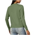 thumbnail image 5 of BiZtdJrK Women's Long Sleeve Knit Cardigans Casual V Neck Button Down Sweater Jacket Dressy Scalloped Shrugs Sweaters Army Green XXL Camisas Para Hombres, 5 of 9