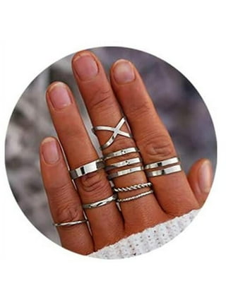 Rings For Men Girls Women 10Piece Set Simple Design Ring Female Wild Joint  Index Finger Ring Novel Personalized Ring Gift 