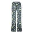 thumbnail image 6 of Abomasnow Jeans for Women Vintage Boho Floral Print Wesh Jeans Casual High Waist Wide Leg Baggy Denim Pants S-5XL, 6 of 6