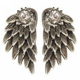 thumbnail image 7 of UDIYO 1 Pair Ear Studs Rhinestone Inlaid Christmas Gifts Alloy Women Angel Wing Ear Studs for Daily Life, 7 of 7