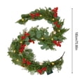 thumbnail image 3 of Harlier 5.9Ft Artificial Cedar Christmas Garland, Realistic Cypress Pine Needles Garland with Red Eucalyptus Leaves, Greenery Decoration for Fireplace Mantel Holiday Decorations, 3 of 6