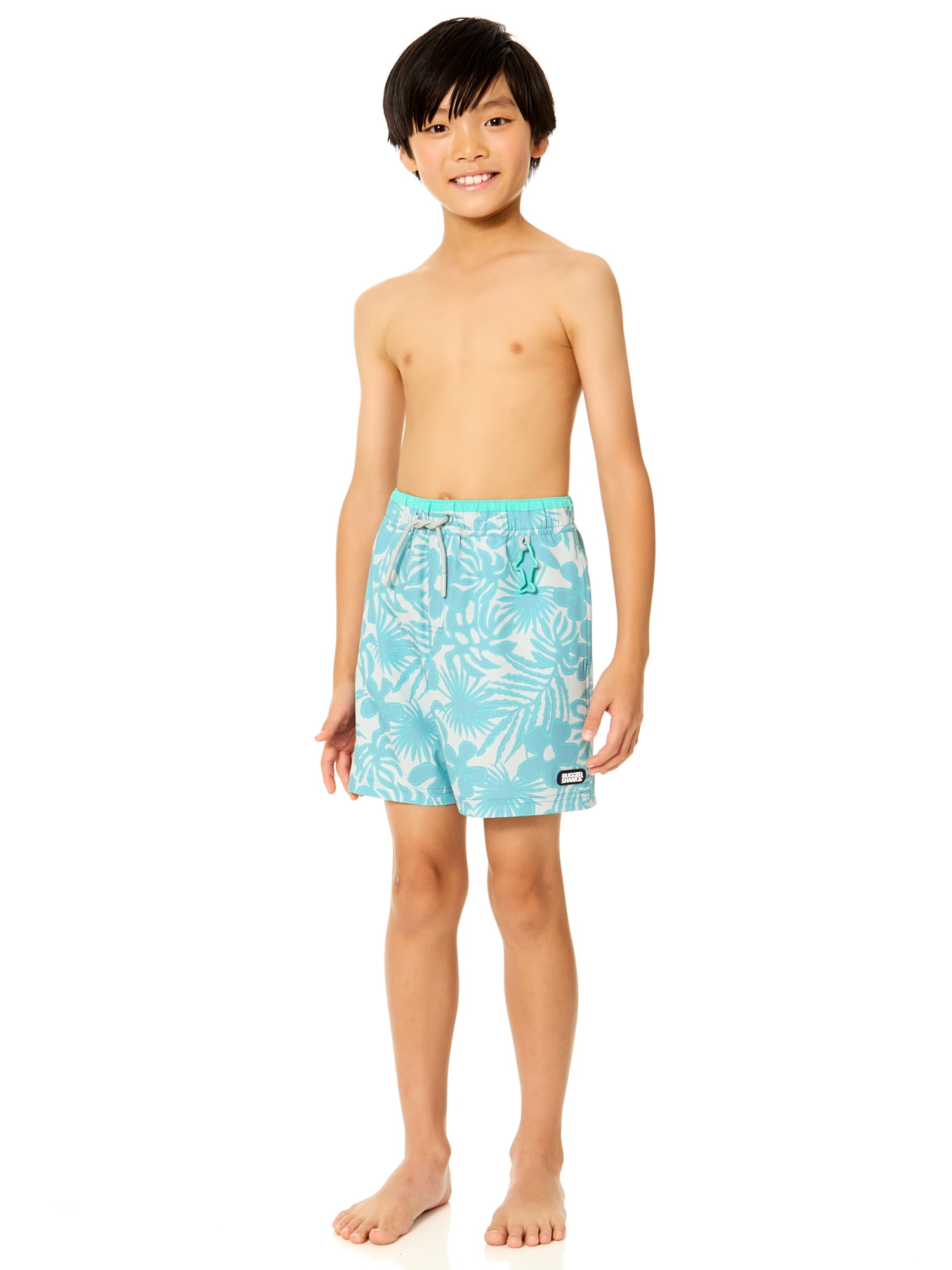 Rugged Shark Boys 6" Inseam Swim Trunks, Sizes 4-16