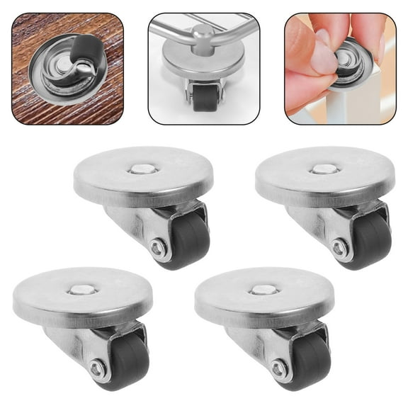 OUNONA 4pcs Mini Self-Adhesive Caster Wheels Furniture Small Tool Cart Wheels For Organizing And Moving Storage Box Self Adhesive Mini Wheels