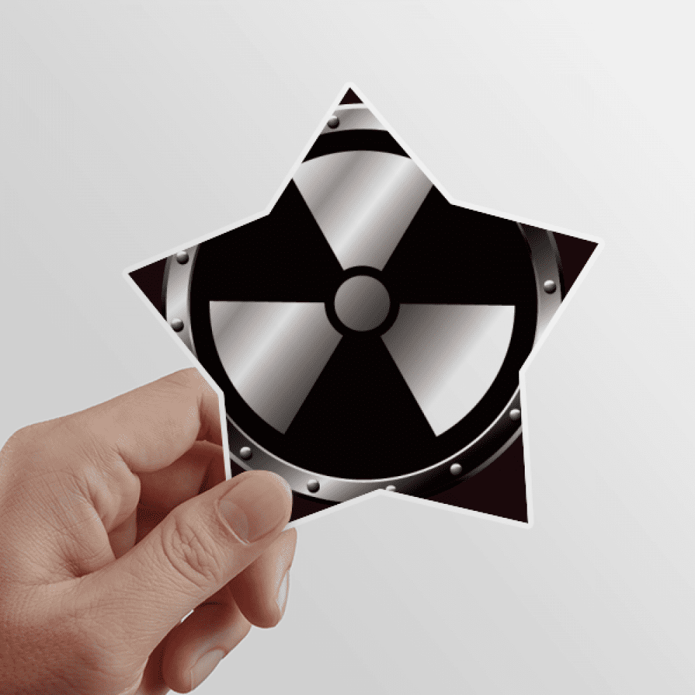Logo Black Background Radioactive Substances Warning Star Sticker ...