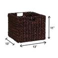 thumbnail image 2 of Household Essentials Foldable Wicker Storage Bin, Stained Water Hyacinth, Sturdy Steel Frame, Handwoven and Decorative, Durable and Stylish, Space-Saving, Dark Brown, 2 of 4