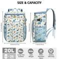 thumbnail image 3 of Travel Cooler Bag - White Cartoon Dinosaurs Cacti Planets Pattern Camping Beer Cooler Backpack with Bottle Opener- Waterproof Insulated Picnic Backpacks - Cooler Bag for Beach, 3 of 6