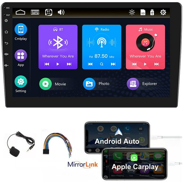 Podofo Double 2 Din 9'' Car Stereo Radio with Apple Carplay Android