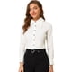 thumbnail image 1 of INSPIRE CHIC Camisa De Chifón De Manga Larga Con Cuello En Punta Para Mujer Blanco L, 1 of 5