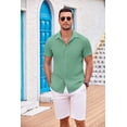 thumbnail image 3 of COOFANDY Men's Casual Button Down Shirts Short Sleeve Textured Linen Summer Beach Shirt with Pocket, 3 of 6