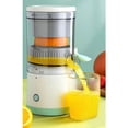 thumbnail image 4 of Máquina exprimidora Máquina exprimidora de jugos Máquina exprimidora portátil de 360° Extractor de jugo de naranja automático eléctrico para el hogar Cocina Viajes Hotel Compacto Espacio pequeño, 4 of 5