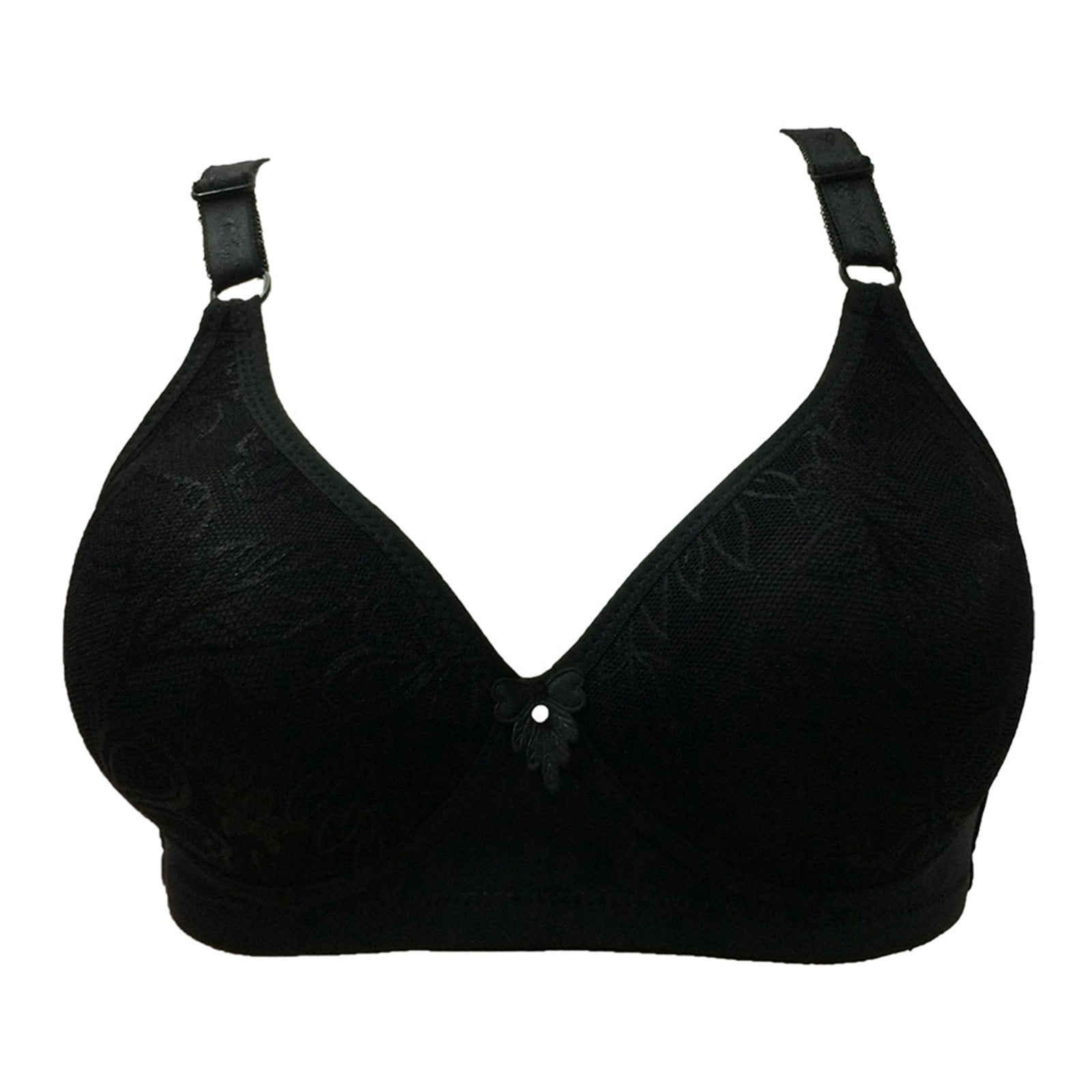 RYRJJ Wireless Push Up Bra for Women Floral Lace Soft Full Cup