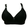 thumbnail image 5 of Pejock Everyday Bras for Women, Women's Ultimate Comfort Lift Wirefree Bra Plus Size Adjust Full Cup No Steel Ring Cotton Breathable Underwear Bras No Underwire Black Cup Size 38/85BC, 5 of 5