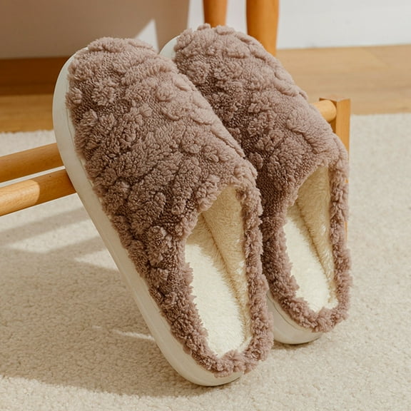 JUSLIO Slippers for Women Fuzzy Slippers Winter Warm Household Slippers Soft Sole House Shoes Slip On Slippers