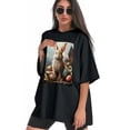 thumbnail image 3 of Plus Size Shirt for Women Black Tops for Women Oversized Short Sleeves Shirt for Women Easter T Shirt Crewneck Shirt for Women L, 3 of 5