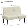 thumbnail image 3 of Yaheetech Corduroy Armless Loveseat with Rubberwood Legs, Beige, 3 of 7