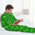 thumbnail image 6 of Fuzoiu St Patrick's Day2 Print Men's Long-Sleeved Pajama,Lounge Button Down Nightwear,Mens Notch Collar Pajama Set -Small, 6 of 7