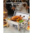 thumbnail image 2 of VEVOR 8 Qt 4 Pack Rectangle Chafing Dish Buffet Set Full-Size & Half-Size Pans Gold, 2 of 9