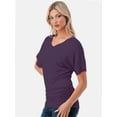 thumbnail image 3 of Women's Short Sleeve V Neck Dolman Top Tshirt, 3 of 4