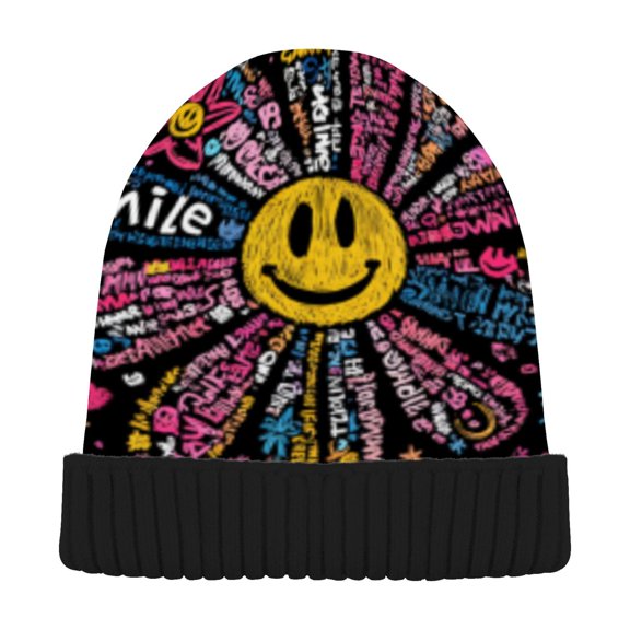BZSMCE Winter Beanie Hats Warm Cozy Cap Joyful Bloom Pattern