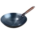 thumbnail image 3 of Sartén Wok Wok Antiadherente Utensilios de Cocina a Gas Cocina General Sartenes Wok Mango de Madera Wok de Hierro 38cm, 3 of 9