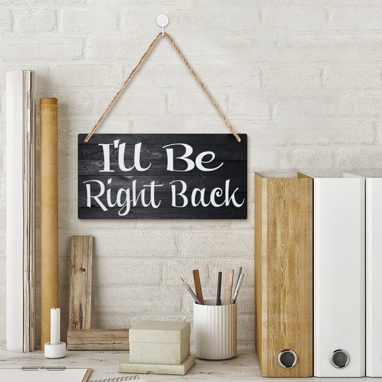 Bolisom Funny Black Cat Door Sign - "It's Fine I'm Fine Everything" Sarcastic Wood Hanger, 12x12 Inches, Indoor/Outdoor Decor