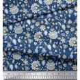 thumbnail image 2 of Soimoi Poly Georgette Fabric Leaves & Floral Block Print Fabric by Yard 52 Inch Wide, 2 of 3