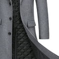 thumbnail image 4 of XFLWAM Men's Full Length Winter Trench Coat Double Breasted Wool Blend Long Windbreaker Notch Lapel Peacoat Overcoat Gray XL, 4 of 6