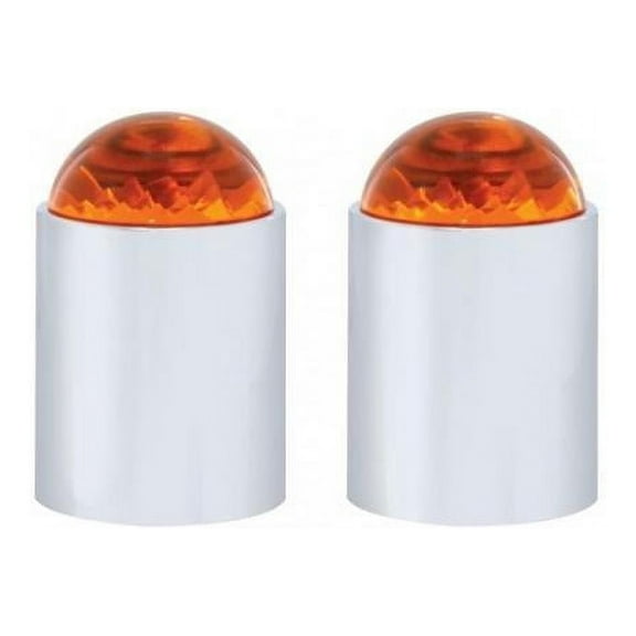 United Pacific Chrome Top Base W/ Dome Lens - Amber 86071