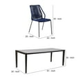 thumbnail image 5 of Benjara 9 Piece Dining Set with Super Stone Top and Fishbone Weaving, Blue, 5 of 5