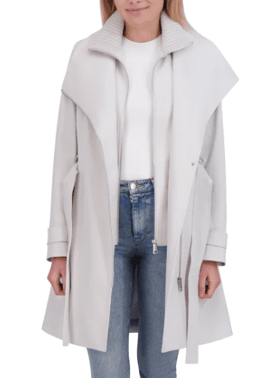Via Spiga Womens Faux Fur Faux Leather Trench Coat - Walmart.com