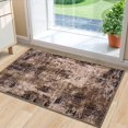 thumbnail image 1 of Entryway Washable Rugs 2x3 Brown Red Entrance Rugs, Small Coffee Entry Rug Low Pile Non Slip, Modern Abstract Area Rug for Kitchen Bathroom Bedroom, Front Door Indoor Door Mat, Vintage Carpet, 1 of 5