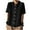 Black, variant on yievot Womens Button Down Shirts Cotton Linen Short Sleeve Collared Blouses Double Breasted Lapel Casual Summer Tops