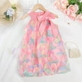 thumbnail image 2 of Ugoldhm Girls Princess Dress Elegant Dresses Mesh Sequin Sleeveless Bow A-Line Dress Summer Clothes Size 3-7, 2 of 7