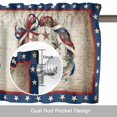 thumbnail image 6 of Vintage Wreath Red White Ribbon Valances for Windows,Kitchen Valance Rod Pocket Short Curtain, Stars on Blue Background Valance Curtain Window Valances for Bedroom Bathroom Living Room 42x12in, 6 of 9