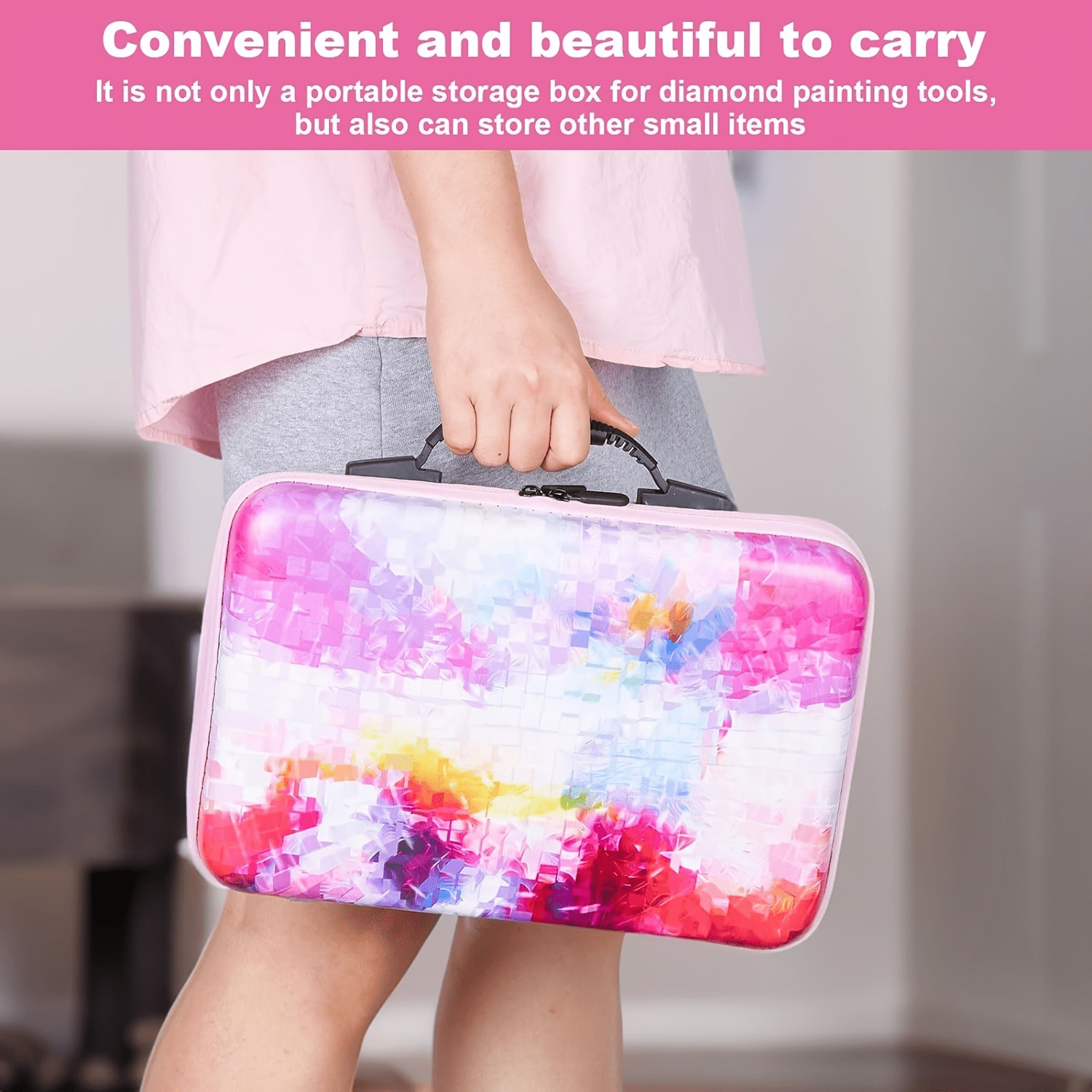 60 Slots Diamond Painting Accessories And Portable Diamond Painting Storage Box, Diamond Painting Storage Container Diamond Tool Set(Excluding Water Diamonds)