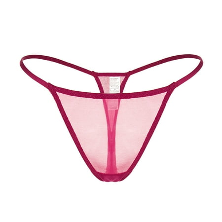 Upioiwer Womens Underwear Plus Size High Cut Underwear For Women Women Soild Sexy Embroidered Mesh Sheer Thong Panties T Pants Low Waist Plus Size Underwear Womens Underwear Women Underwear Embroider