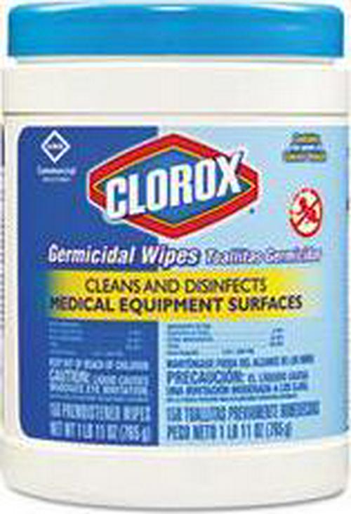 Clorox Germicidal Wipes, 6 X 5, Unscented, 150/Canister