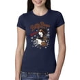 thumbnail image 1 of Wild Bobby, Biker Betty Boop Wild One MC Motorcycle Betty Boop Womens Slim Fit Junior Tee, Navy, Small, 1 of 5