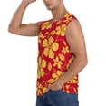 thumbnail image 3 of Balery Red Vintage Flowers Camisetas sin mangas para hombre, absorbe la humedad y protege contra el mal olor.-Large, 3 of 7