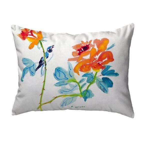 11 x 14 in. Bird & Roses Small No-Cord Pillow