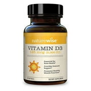 NatureWise Vitamin D3 5000iu (125 mcg) Healthy Muscle Function, and Immune Support, Non-GMO, Gluten Free in Cold-Pressed Olive Oil, Packaging Vary ( Mini Softgel), 30 Count