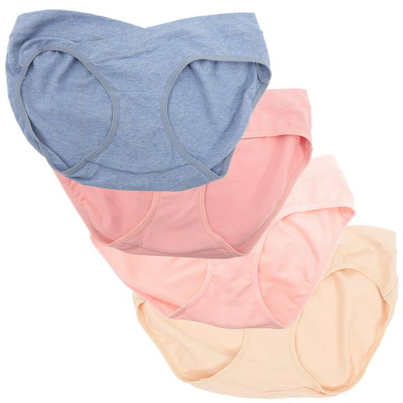 OATIPHO 4Pcs Low Waist Supple Cotton Breeathable Maternity Underwear Comfortable Elastic Panties