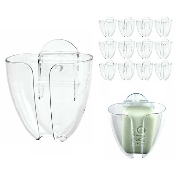 12 Pcs Soap Dish Suction Wall Holder Bathroom Shower Cup Sponge Basket Tray Sink