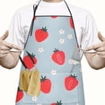 thumbnail image 2 of Strawberry Plants Fruit Flower Apron-Garden Aprons for Women with Pockets-Cotton Linen Waterproof Kitchen Cooking Gardening Aprons Adjustable for Kitchen,Cooking,BBQ and Salon 33x27 Inch, 2 of 7