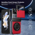 thumbnail image 6 of Magnetic for Samsung Galaxy Z Flip 4 Case with Ring Holder, [Hinge Protection] Built in Screen Protector & Camera Protection Slim Thin Hard PC Kickstand Shockproof Protective Case, Red, 6 of 14